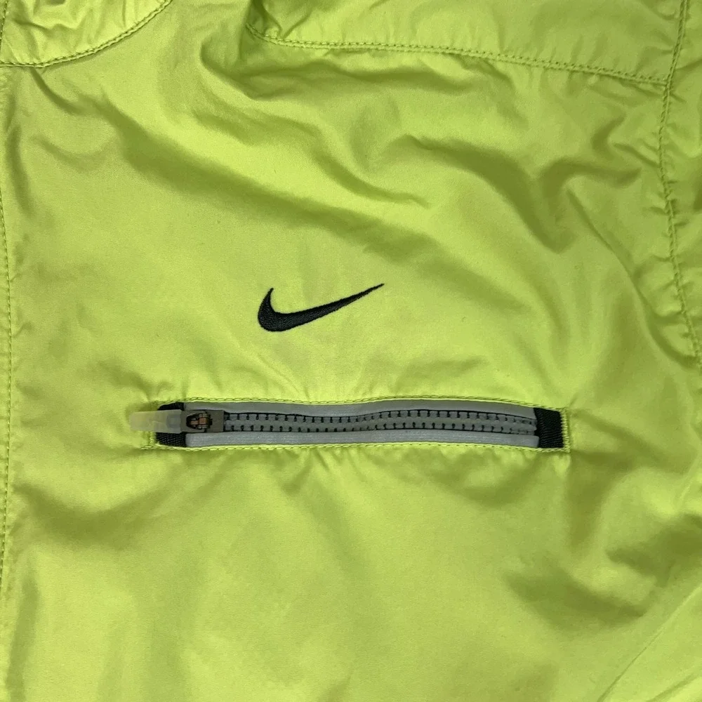 Vintage Nike Jacket Womens Large Yellow Zip Windbreaker‎ Reflective Running 90s